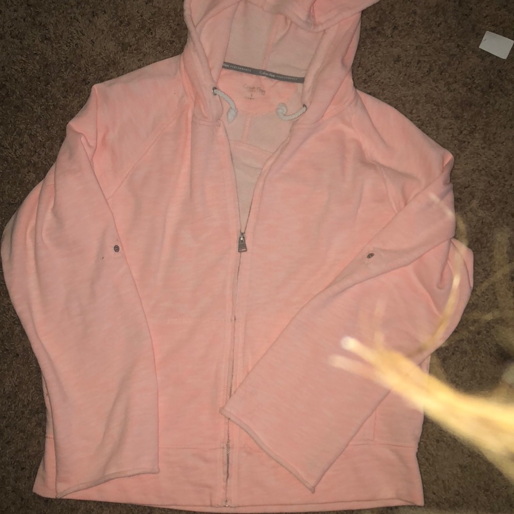 Calvin Klein Pink Zips Up Sweatshirt/Hoodie
